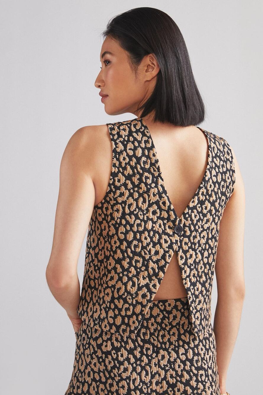 New Anthropologie Maeve Leopard Brocade Top - 6 Petite